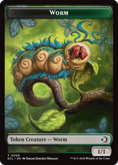 Merfolk // Worm Double-Sided Token [Lorwyn Eclipsed Tokens] | Exor Games Bridgewater