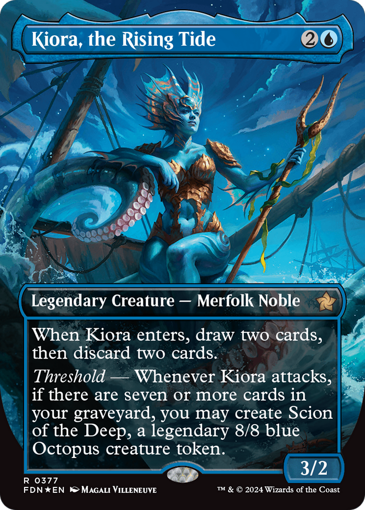 Kiora, the Rising Tide (Borderless) (Mana Foil) [Foundations] | Exor Games Bridgewater