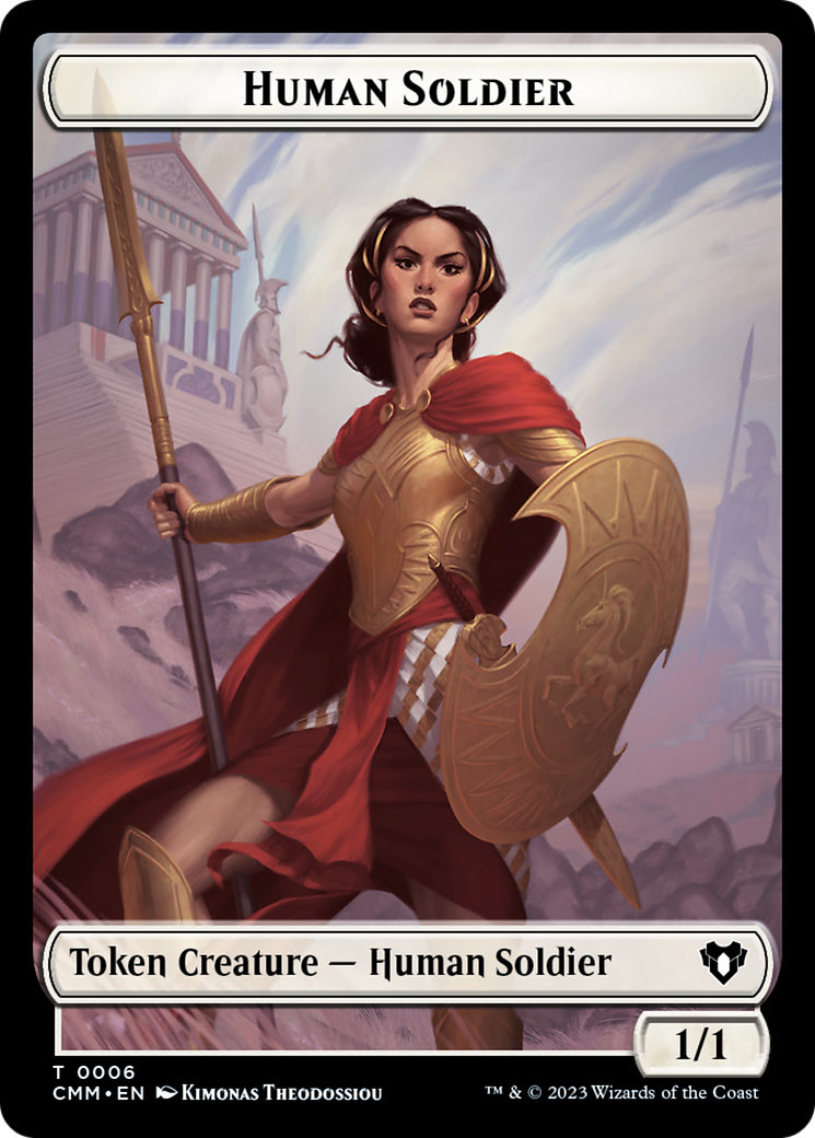 Human Soldier // Elemental (0025) Double-Sided Token [Commander Masters Tokens] | Exor Games Bridgewater