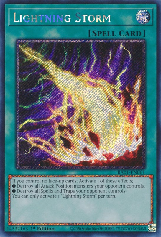 Lightning Storm [RA01-EN061] Platinum Secret Rare | Exor Games Bridgewater