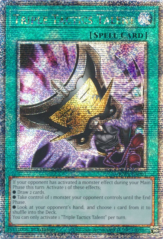 Triple Tactics Talent [RA01-EN063] Quarter Century Secret Rare | Exor Games Bridgewater