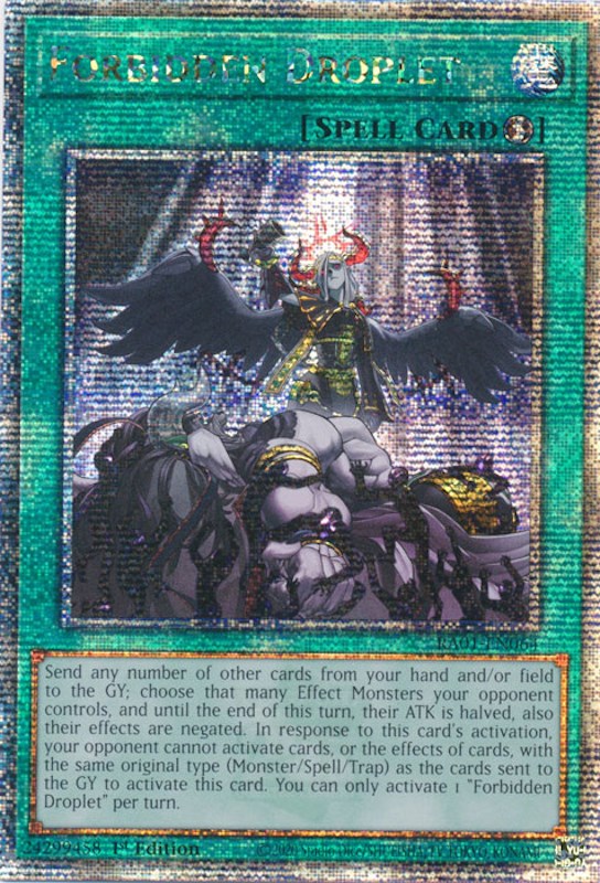 Forbidden Droplet [RA01-EN064] Quarter Century Secret Rare | Exor Games Bridgewater