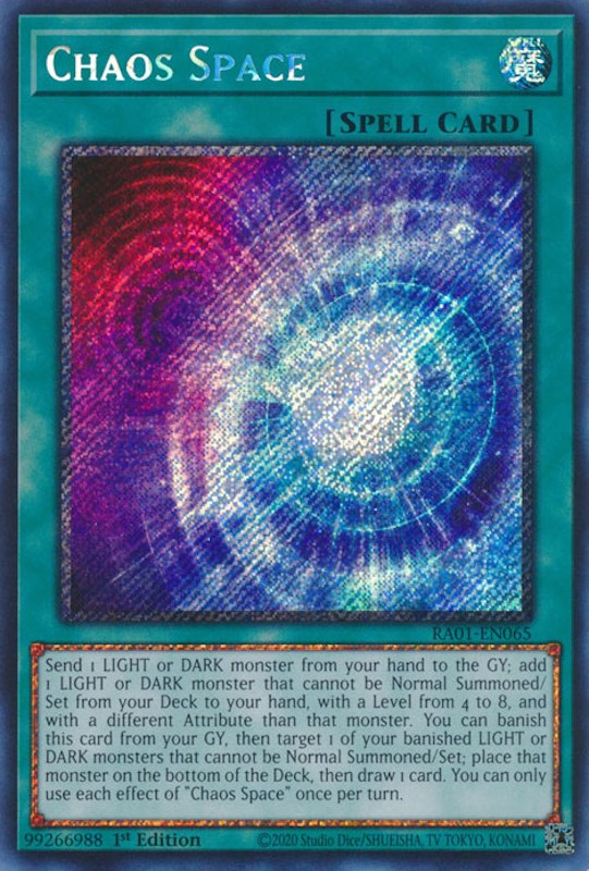 Chaos Space [RA01-EN065] Platinum Secret Rare | Exor Games Bridgewater