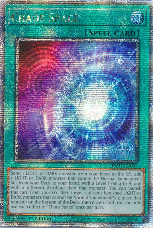 Chaos Space [RA01-EN065] Quarter Century Secret Rare | Exor Games Bridgewater