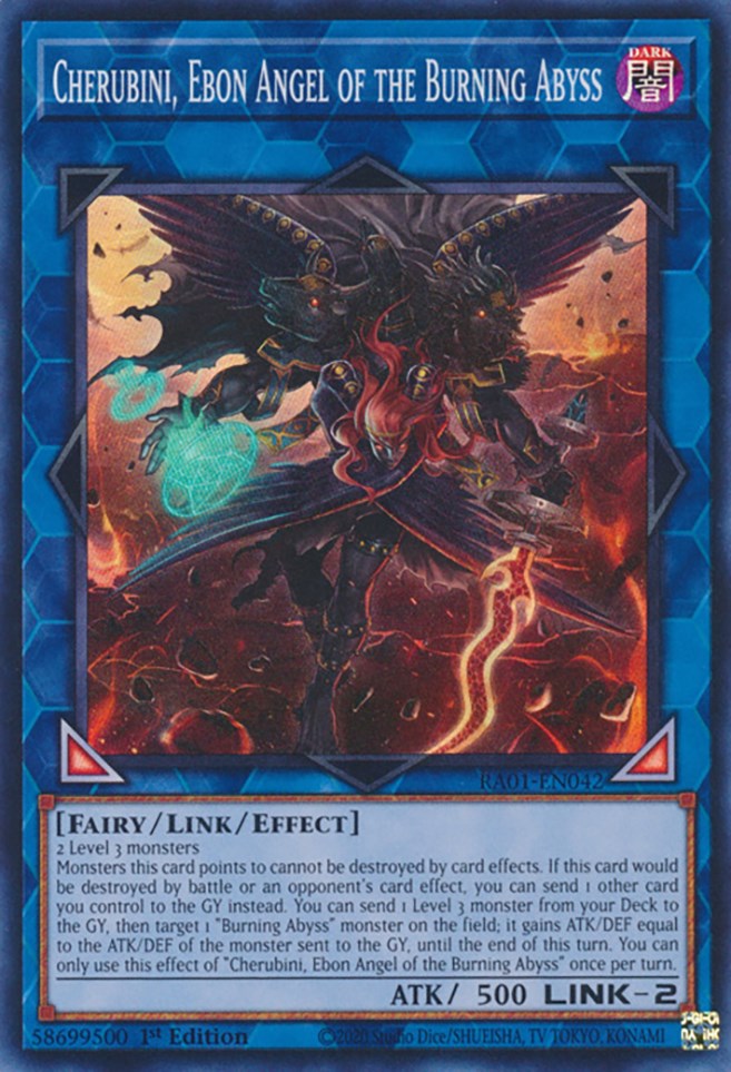 Cherubini, Ebon Angel of the Burning Abyss [RA01-EN042] Super Rare | Exor Games Bridgewater