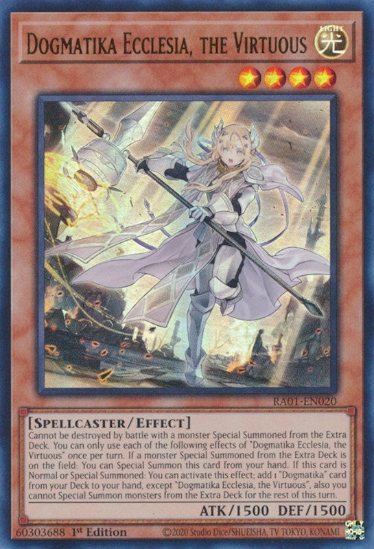 Dogmatika Ecclesia, the Virtuous [RA01-EN020] Ultra Rare | Exor Games Bridgewater