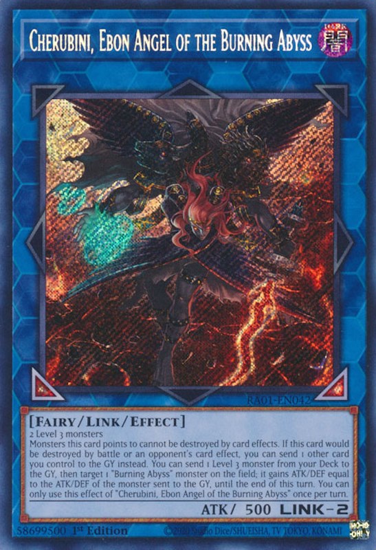 Cherubini, Ebon Angel of the Burning Abyss [RA01-EN042] Secret Rare | Exor Games Bridgewater