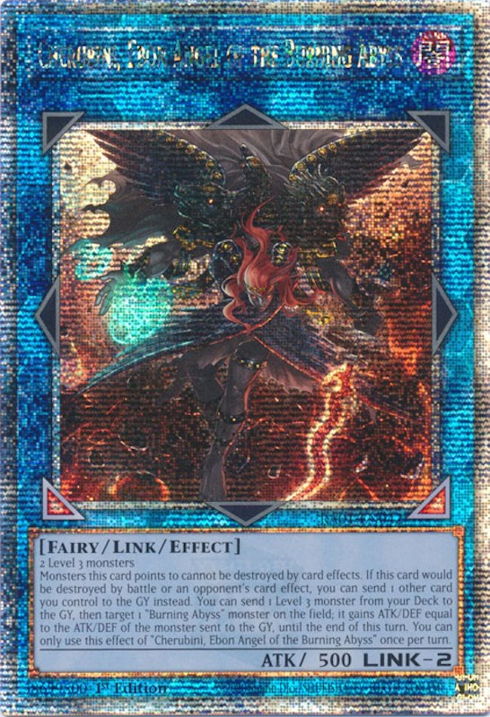 Cherubini, Ebon Angel of the Burning Abyss [RA01-EN042] Quarter Century Secret Rare | Exor Games Bridgewater