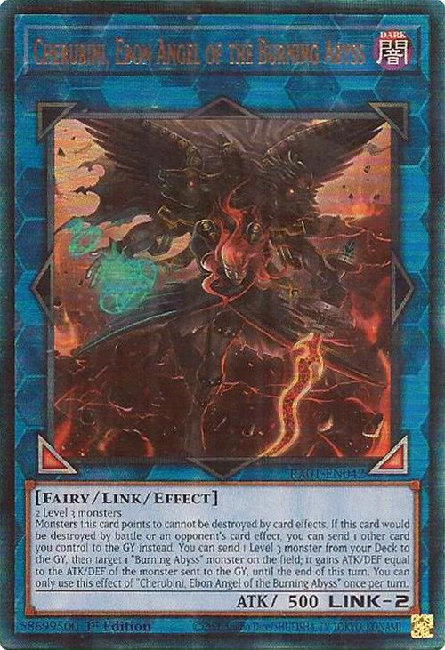 Cherubini, Ebon Angel of the Burning Abyss [RA01-EN042] Prismatic Ultimate Rare | Exor Games Bridgewater