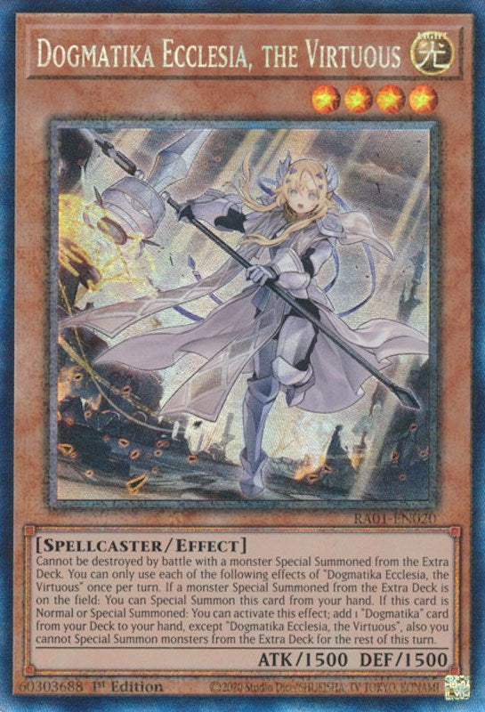 Dogmatika Ecclesia, the Virtuous [RA01-EN020] Prismatic Collector's Rare | Exor Games Bridgewater