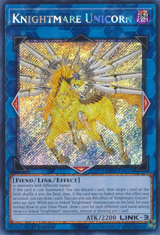 Knightmare Unicorn [RA01-EN043] Platinum Secret Rare | Exor Games Bridgewater