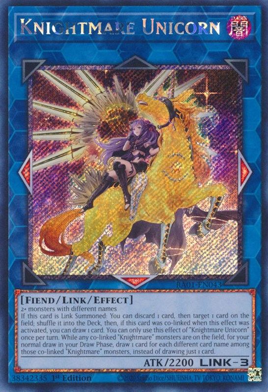 Knightmare Unicorn (Alternate Art) [RA01-EN043] Platinum Secret Rare | Exor Games Bridgewater