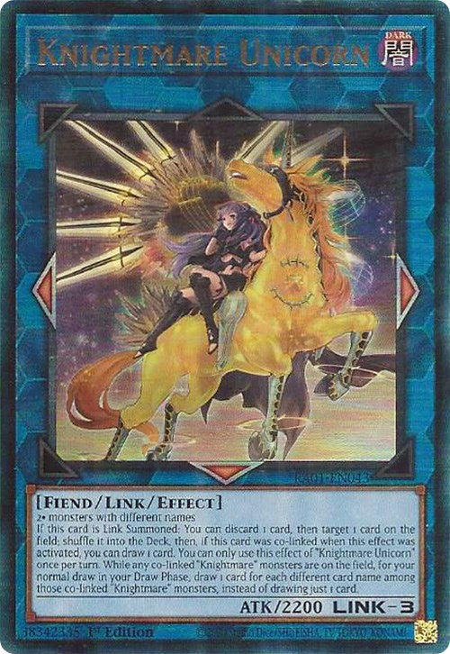 Knightmare Unicorn (Alternate Art) [RA01-EN043] Prismatic Ultimate Rare | Exor Games Bridgewater