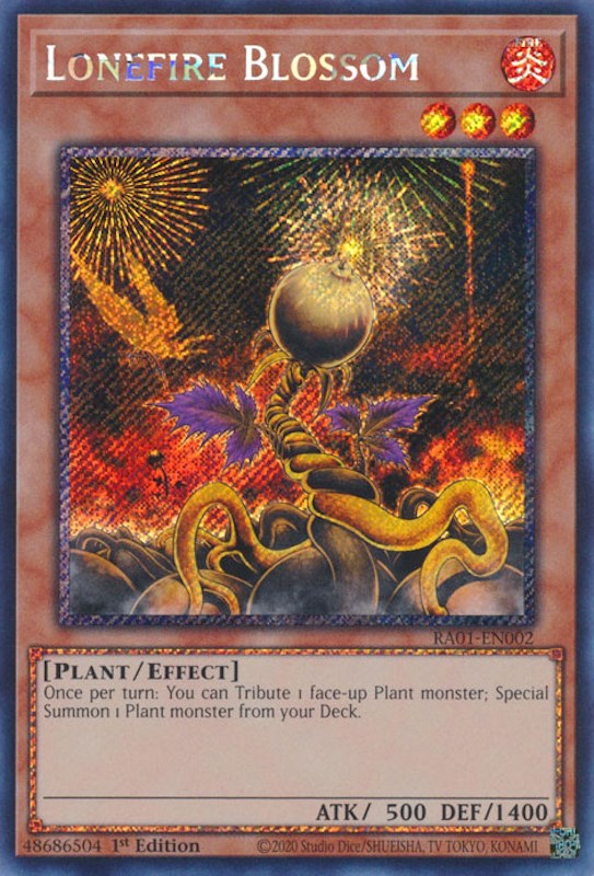 Lonefire Blossom [RA01-EN002] Prismatic Secret Rare | Exor Games Bridgewater