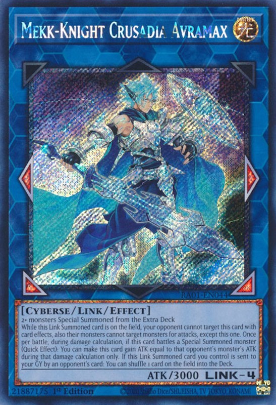 Mekk-Knight Crusadia Avramax [RA01-EN044] Platinum Secret Rare | Exor Games Bridgewater
