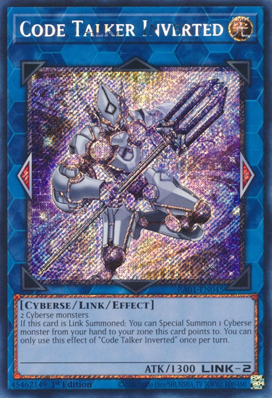 Code Talker Inverted [RA01-EN045] Platinum Secret Rare | Exor Games Bridgewater