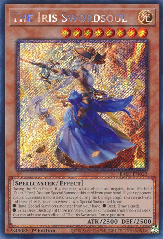 The Iris Swordsoul [RA01-EN023] Platinum Secret Rare | Exor Games Bridgewater