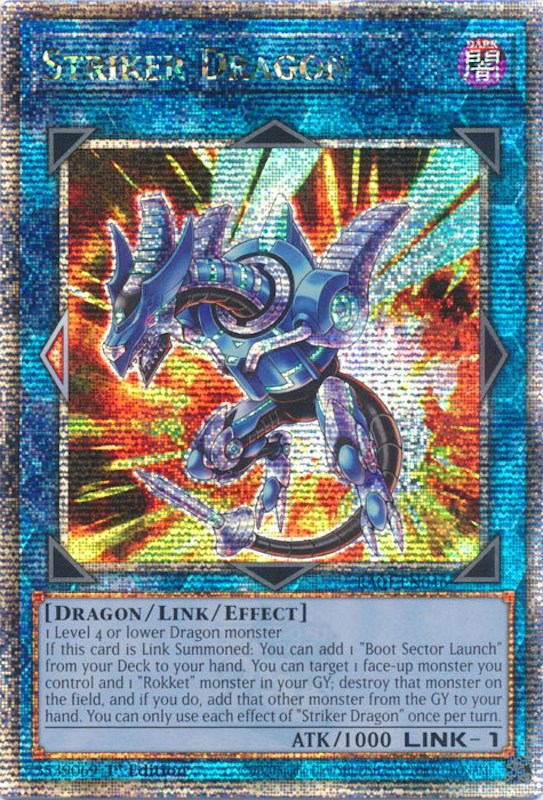 Striker Dragon [RA01-EN046] Quarter Century Secret Rare | Exor Games Bridgewater