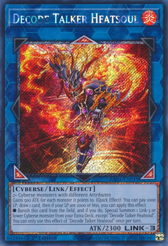 Decode Talker Heatsoul [RA01-EN048] Platinum Secret Rare | Exor Games Bridgewater