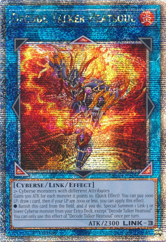 Decode Talker Heatsoul [RA01-EN048] Quarter Century Secret Rare | Exor Games Bridgewater