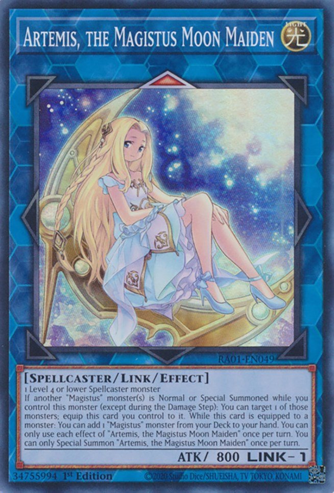 Artemis, the Magistus Moon Maiden [RA01-EN049] Super Rare | Exor Games Bridgewater