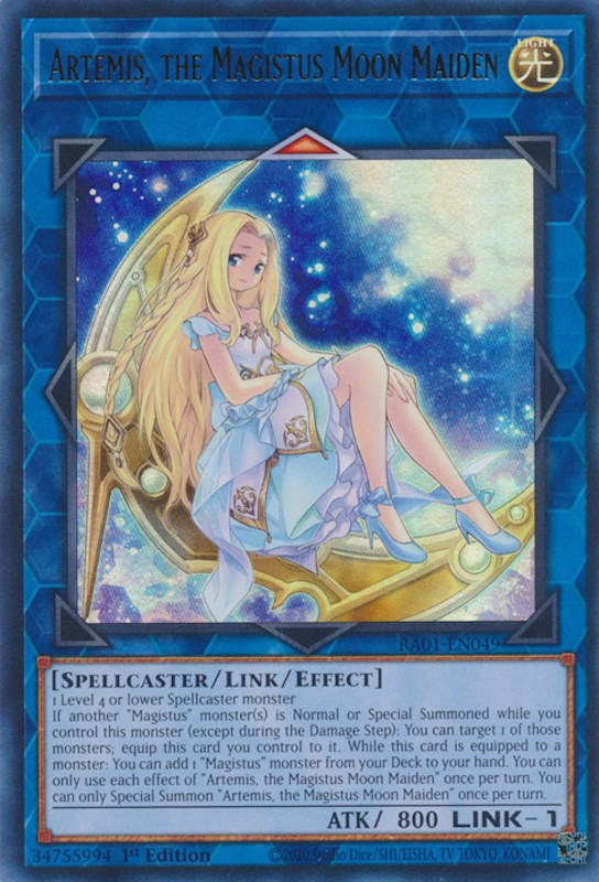 Artemis, the Magistus Moon Maiden [RA01-EN049] Ultra Rare | Exor Games Bridgewater