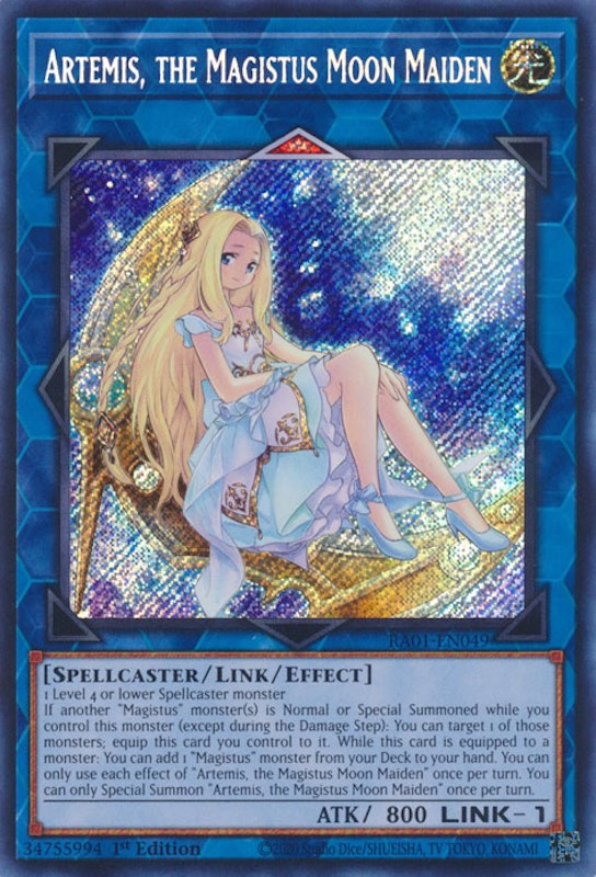 Artemis, the Magistus Moon Maiden [RA01-EN049] Secret Rare | Exor Games Bridgewater