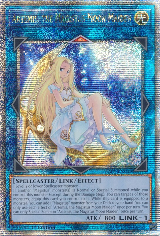 Artemis, the Magistus Moon Maiden [RA01-EN049] Quarter Century Secret Rare | Exor Games Bridgewater