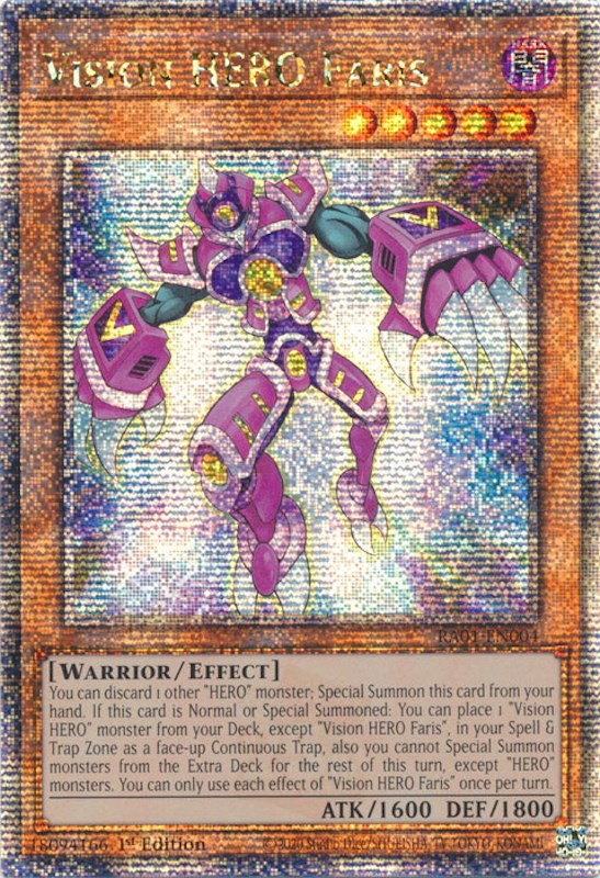 Vision HERO Faris [RA01-EN004] Quarter Century Secret Rare | Exor Games Bridgewater