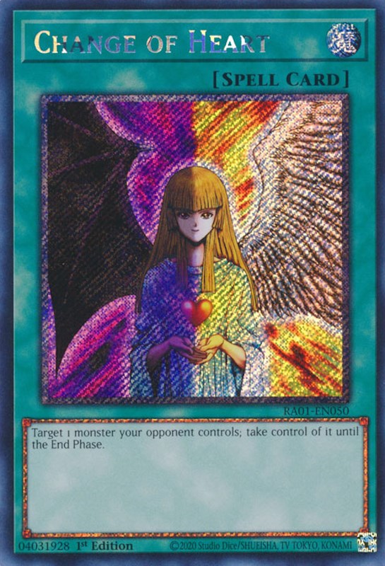 Change of Heart [RA01-EN050] Platinum Secret Rare | Exor Games Bridgewater