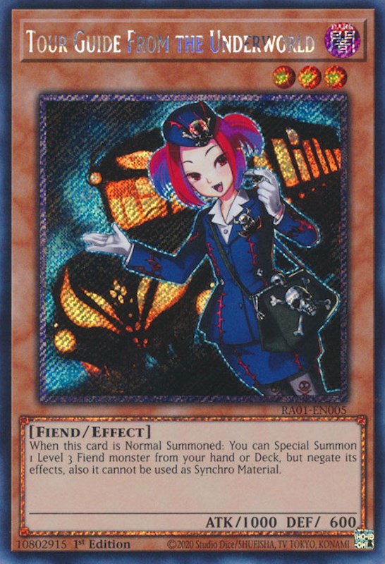 Tour Guide From the Underworld [RA01-EN005] Platinum Secret Rare | Exor Games Bridgewater