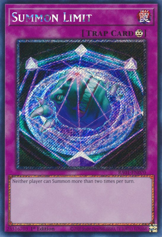 Summon Limit [RA01-EN070] Platinum Secret Rare | Exor Games Bridgewater