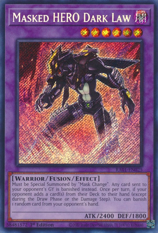 Masked HERO Dark Law [RA01-EN025] Secret Rare | Exor Games Bridgewater