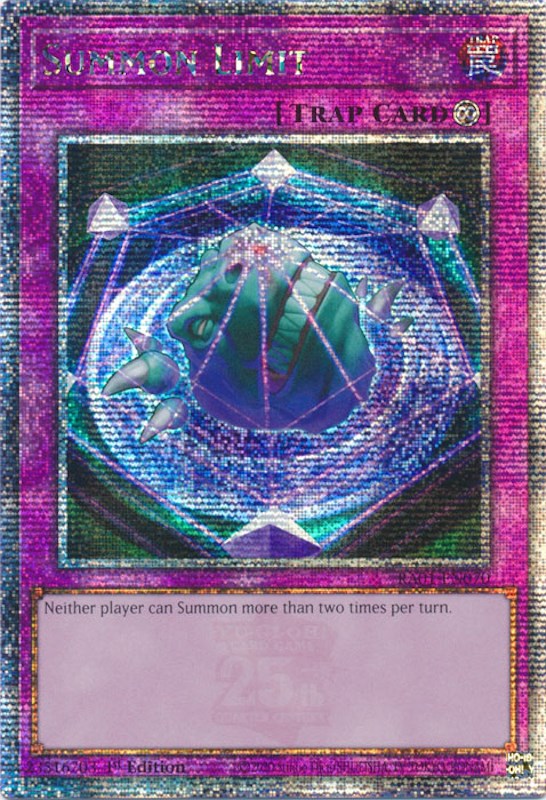 Summon Limit [RA01-EN070] Quarter Century Secret Rare | Exor Games Bridgewater