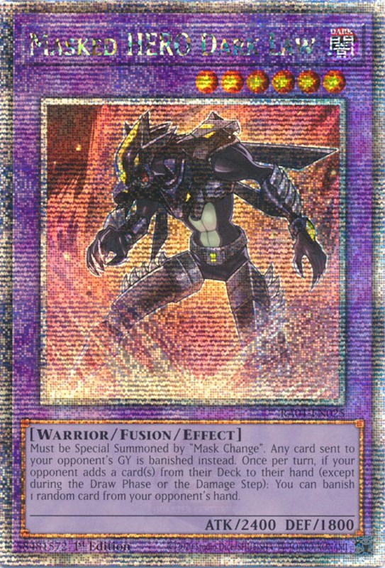 Masked HERO Dark Law [RA01-EN025] Quarter Century Secret Rare | Exor Games Bridgewater