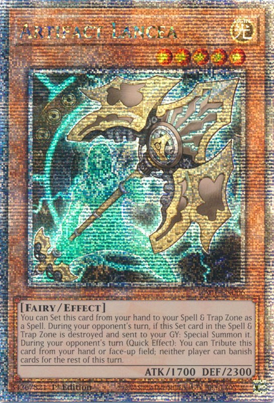 Artifact Lancea [RA01-EN006] Quarter Century Secret Rare | Exor Games Bridgewater