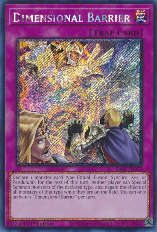 Dimensional Barrier [RA01-EN072] Platinum Secret Rare | Exor Games Bridgewater