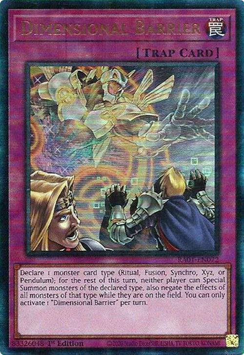 Dimensional Barrier [RA01-EN072] Prismatic Ultimate Rare | Exor Games Bridgewater