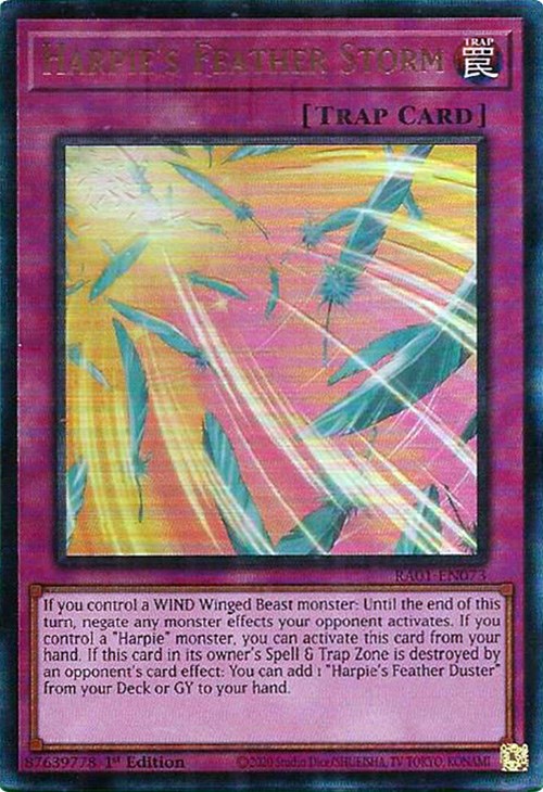 Harpie's Feather Storm [RA01-EN073] Prismatic Ultimate Rare | Exor Games Bridgewater