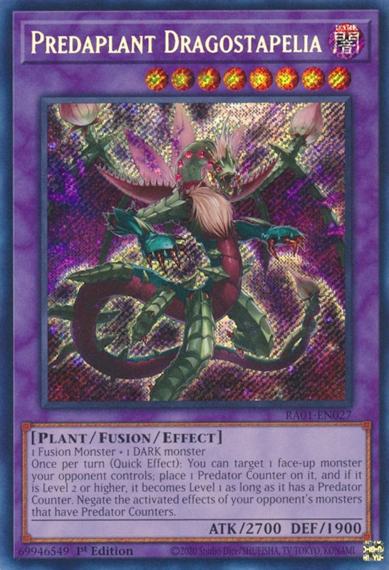 Predaplant Dragostapelia [RA01-EN027] Secret Rare | Exor Games Bridgewater