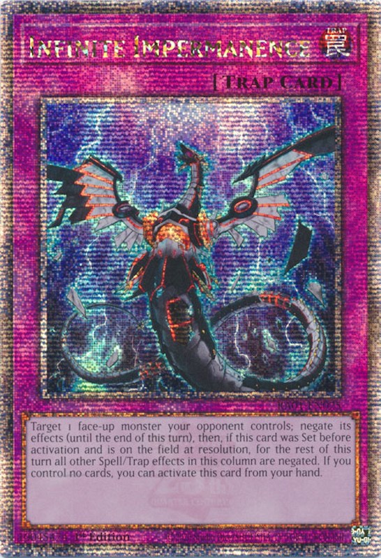 Infinite Impermanence [RA01-EN075] Quarter Century Secret Rare | Exor Games Bridgewater