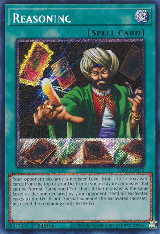 Reasoning [RA01-EN052] Platinum Secret Rare | Exor Games Bridgewater