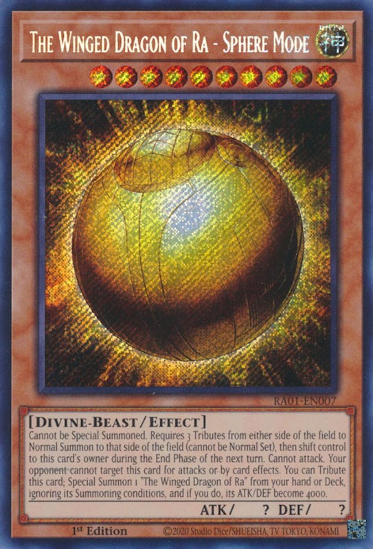 The Winged Dragon of Ra - Sphere Mode [RA01-EN007] Secret Rare | Exor Games Bridgewater