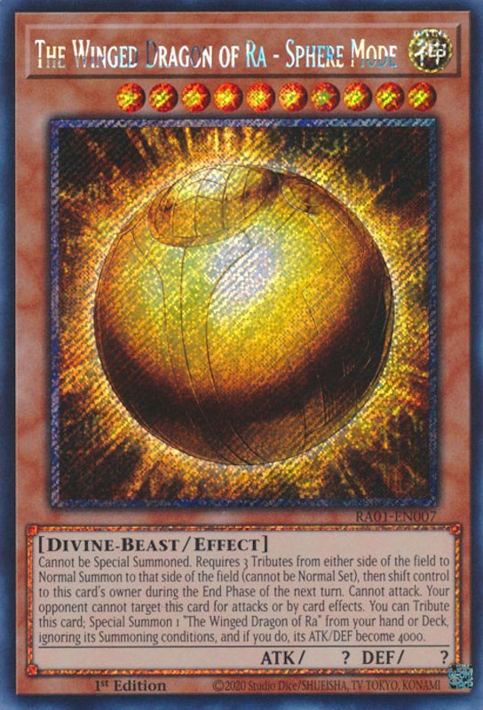 The Winged Dragon of Ra - Sphere Mode [RA01-EN007] Platinum Secret Rare | Exor Games Bridgewater