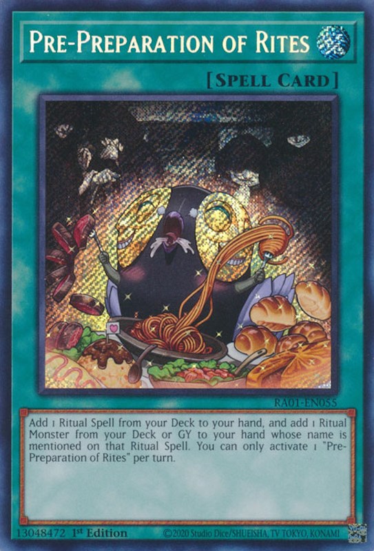 Pre-Preparation of Rites [RA01-EN055] Secret Rare | Exor Games Bridgewater