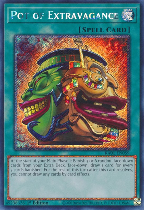 Pot of Extravagance [RA01-EN059] Platinum Secret Rare | Exor Games Bridgewater