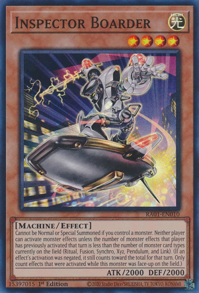 Inspector Boarder [RA01-EN010] Super Rare | Exor Games Bridgewater