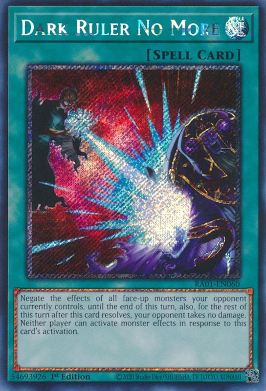 Dark Ruler No More [RA01-EN060] Platinum Secret Rare | Exor Games Bridgewater