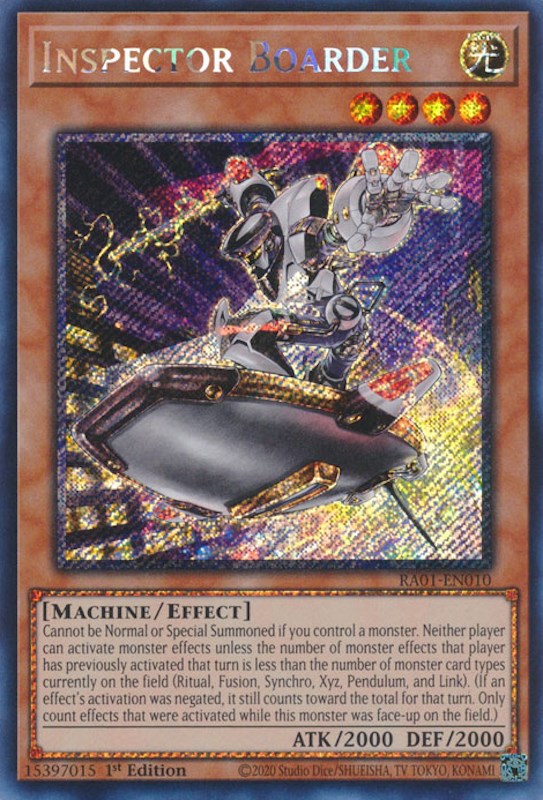 Inspector Boarder [RA01-EN010] Platinum Secret Rare | Exor Games Bridgewater