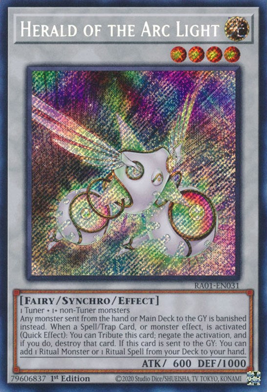 Herald of the Arc Light [RA01-EN031] Secret Rare | Exor Games Bridgewater